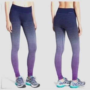 Brooks Streaker Ombre Full Length Running Leggings Blue Pink Women Size S